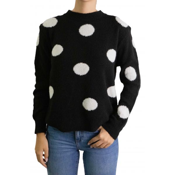 Maglione con pois girocollo 